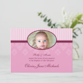 BAPTISME NODIGT UIT:: gezegend 3L Kaart (Staand voorkant)