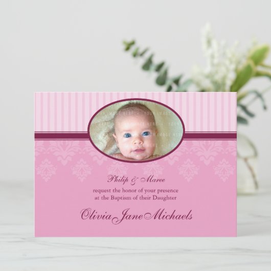 BAPTISME NODIGT UIT:: gezegend 3L Kaart (Staand voorkant)