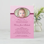 BAPTISME NODIGT UIT:: gezegend 3P Kaart (Staand voorkant)