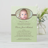 BAPTISME NODIGT UIT:: gezegend 7P Kaart (Staand voorkant)