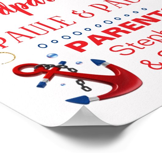 Baptisme Nutical Christening board Poster (Hoek)