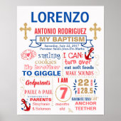 Baptisme Nutical Christening board Poster (Voorkant)
