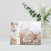 Baptisme of Christening Bedankt 4 Foto Collage Briefkaart (Staand voorkant)