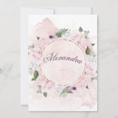 Baptisme of Christening Floral Rozen Wreator Kaart (Achterkant)