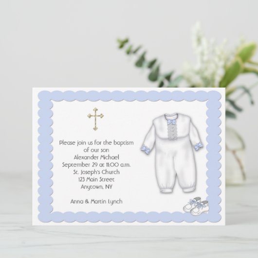 Baptisme Outfit Blue Kaart (Staand voorkant)