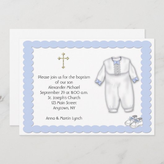 Baptisme Outfit Blue Kaart (Voorkant / Achterkant)