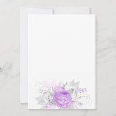 Baptisme paarse bloemenmeisje elegant wit kaart (Achterkant)