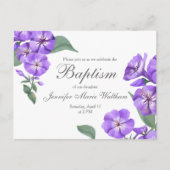 Baptisme Paarse Floral Waterverf Briefkaart (Voorkant)