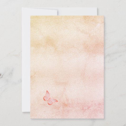 Baptisme pampas gras blush vlinderbloemen kaart (Achterkant)