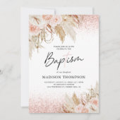 Baptisme Pampas Grass Pink Christening Kaart (Voorkant)