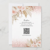 Baptisme Pampas Grass Pink Christening Kaart (Achterkant)