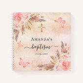 Baptisme pampas roos blush vlinder notitieboek (Voorkant)
