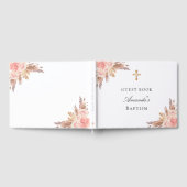 Baptisme pampas roos gouden kruisje gastenboek (Volledig)