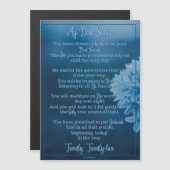 Baptisme Poem | Magnetische Kaart | JW Blue Flower (Voorkant / Achterkant)