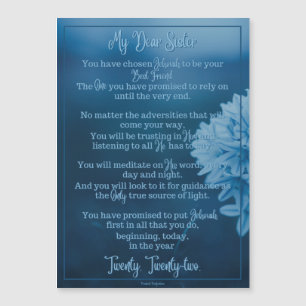 Baptisme Poem   Magnetische Kaart   JW Blue Flower