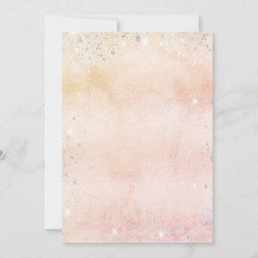 Baptisme roos goudflorale eucalyptus zilversparren kaart (Achterkant)