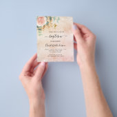 Baptisme roos goudflorale eucalyptusuitnodiging flyer (Hand)