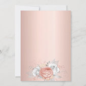 Baptisme roos goudflorals meisje metalen elegant kaart (Achterkant)
