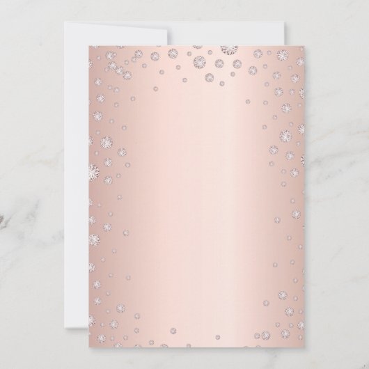 Baptisme roos goudroze meisje elegant kaart (Achterkant)