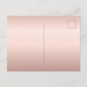 Baptisme roos goudroze meisje elegant uitnodiging briefkaart (Achterkant)