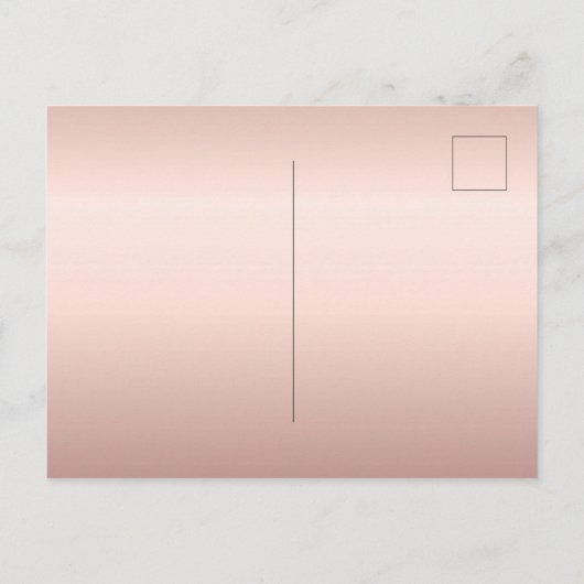 Baptisme roos goudroze meisje elegant uitnodiging briefkaart (Achterkant)