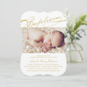 Baptisme Rosary Cross-Girl Foto Religious Kaart (Staand voorkant)