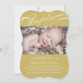 Baptisme Rosary Cross Gold Foto Religious Kaart (Voorkant)