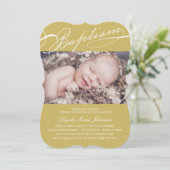 Baptisme Rosary Cross Gold Foto Religious Kaart (Staand voorkant)