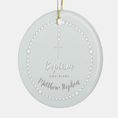 Baptisme Rosary op Powds Blue Keramisch Ornament (Links)