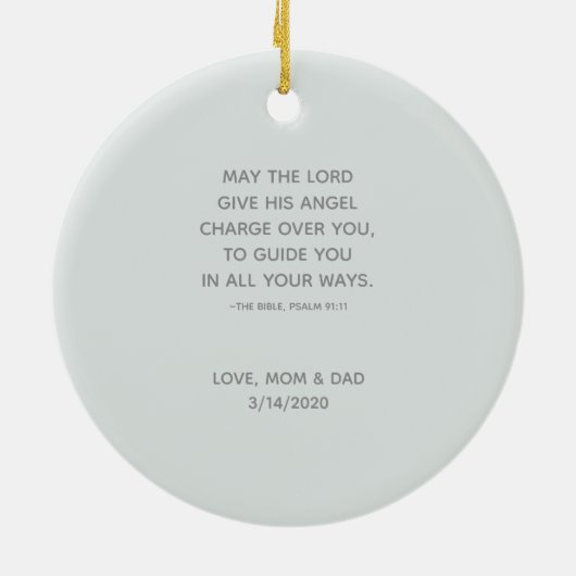 Baptisme Rosary op Powds Blue Keramisch Ornament (Achterkant)