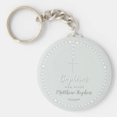 Baptisme Rosary op Powds Blue Sleutelhanger (Voorkant)