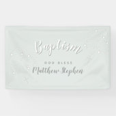 Baptisme Rosary op Powds Blue Spandoek (Horizontaal)