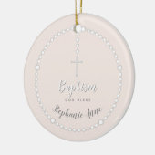 Baptisme Rosary op Roze Keramisch Ornament (Links)