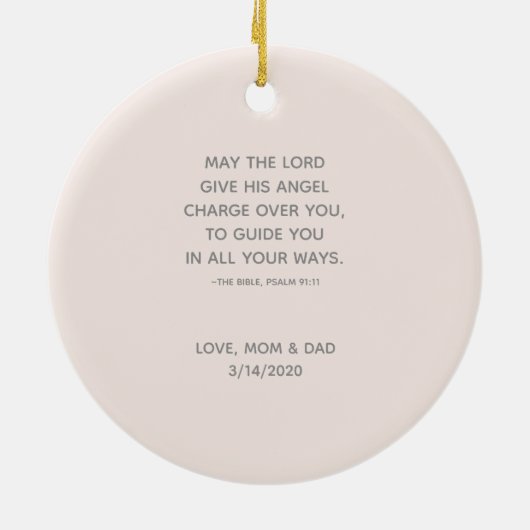 Baptisme Rosary op Roze Keramisch Ornament (Achterkant)