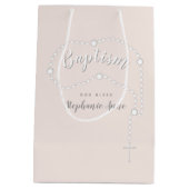 Baptisme Rosary op Roze Medium Cadeauzakje (Achterkant)