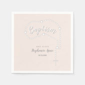Baptisme Rosary op Roze Servetten (Voorkant)