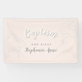 Baptisme Rosary op Roze Spandoek (Horizontaal)