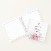 Baptisme roze babymeisje floraals wit notitieboek (Binnen)