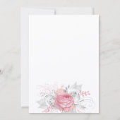 Baptisme roze floralen meisje elegant wit kaart (Achterkant)