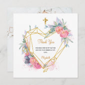 Baptisme roze fotomeisje bedankt (Voorkant / Achterkant)