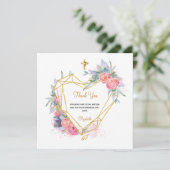 Baptisme roze fotomeisje bedankt (Staand voorkant)