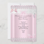 Baptisme  Roze Lace Fotovlinder Girl Kaart (Achterkant)