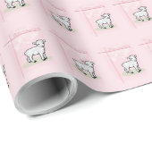 , Baptisme, Roze, Meisje, Lamb Cadeaupapier (Rol Hoek)