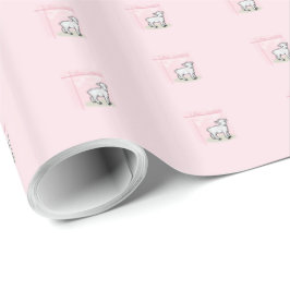 Baptisme, Roze, Meisje, Lamb Cadeaupapier