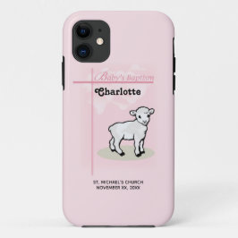 , Baptisme, Roze, Meisje, Lamb iPhone 11 Hoesje