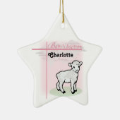 , Baptisme, Roze, Meisje, Lamb Keramisch Ornament (Rechts)