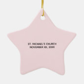 , Baptisme, Roze, Meisje, Lamb Keramisch Ornament (Achterkant)