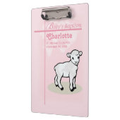 , Baptisme, Roze, Meisje, Lamb Klembord (Links)