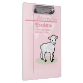 , Baptisme, Roze, Meisje, Lamb Klembord (Rechts)