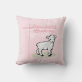 , Baptisme, Roze, Meisje, Lamb Kussen (Voorkant)